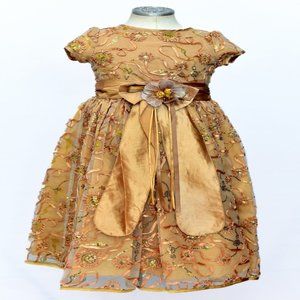 Girls Gold Party Dress